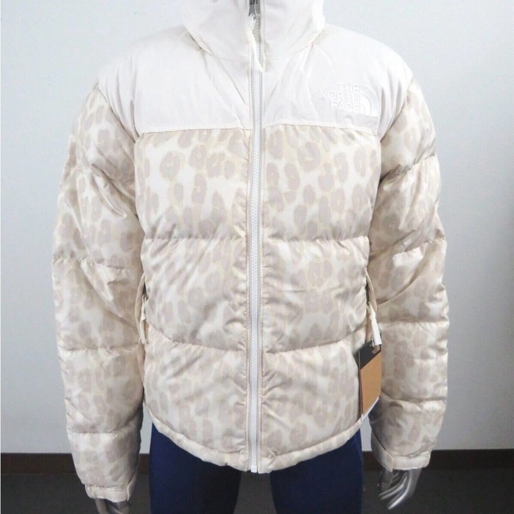 The North Face Women's Cream Puffer Jacket Leopard